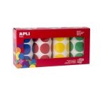 Gommette apli agipa adhésive ronde 33mm coloris assortis boîte 4 rouleaux 2832 unités