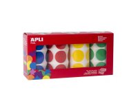 Gommette apli agipa adhésive ronde 33mm coloris assortis boîte 4 rouleaux 2832 unités