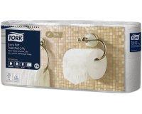 Papier toilette tork premium rouleau traditionnel extra    doux  155f 3plis ecolabel     paquet de 8 rouleaux