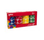 Lot de 4 rouleaux de gommettes motifs et couleur assortis : carré, triangle, rectangle, rond
