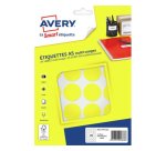 Etiquette avery multi-usages diam. 30 mm impression laser  / jet d'encre / copieur       coloris jaune 240 unites