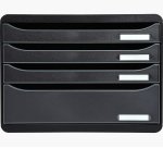 Trieur exacompta horizon ecoblack format à l'italienne 4 compartiments pour docs a4+ 270x355x271mm coloris noir