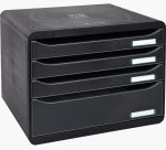 Trieur exacompta horizon ecoblack format à l'italienne 4 compartiments pour docs a4+ 270x355x271mm coloris noir