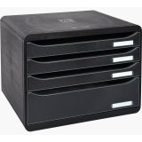 Module de classement Big Box Plus horizon 4 tiroirs Ecoblack - Noir