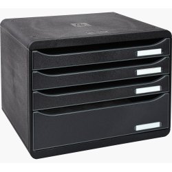 Module de classement Big Box Plus horizon 4 tiroirs Ecoblack - Noir