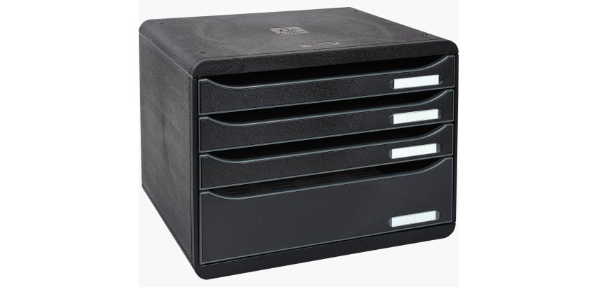 Module de classement Big Box Plus horizon 4 tiroirs Ecoblack