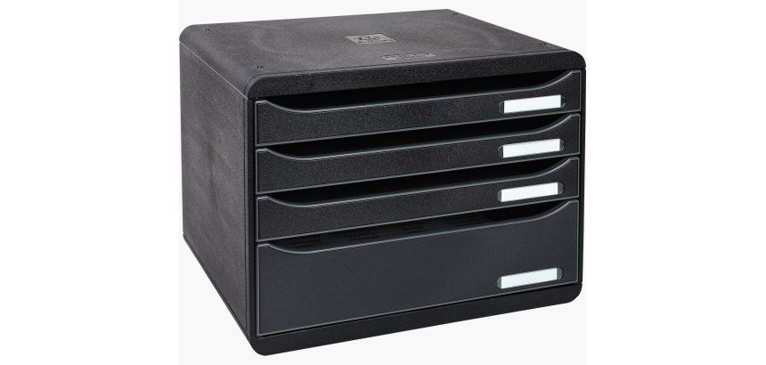 Trieur exacompta horizon ecoblack format à l'italienne 4 compartiments pour docs a4+ 270x355x271mm coloris noir