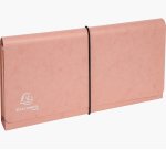 Trieur exacompta pocket 6 compartiments carte lustree   26x13cm coloris aquarel       assortis bleu corail mauve