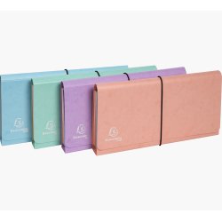 Pochette trieur carte multicolore 6 compartiments Aquarel - 26x13cm - Couleurs assorties