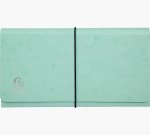 Trieur exacompta pocket 6 compartiments carte lustree   26x13cm coloris aquarel       assortis bleu corail mauve