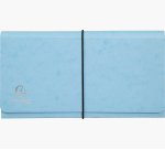 Trieur exacompta pocket 6 compartiments carte lustree   26x13cm coloris aquarel       assortis bleu corail mauve