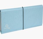 Trieur exacompta pocket 6 compartiments carte lustree   26x13cm coloris aquarel       assortis bleu corail mauve