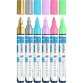 Marqueur acrylique schneider paint it 320 4mm pochette de  6 couleurs assorties (or,     bleu pastel, rose pastel,