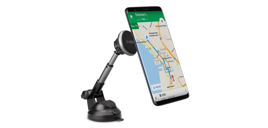 SBS Support smartphone voiture magnétique, fixation ventouse