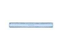 Triple decimetre wonday en plastique bleu incassable 2   biseaux gradues en mm