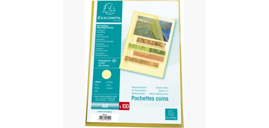 Sachet 100 pochettes polypropylène grainé 12/100e - A4