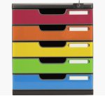 Module de classement Modulo Iderama 5 tiroirs fermables à clé - Arlequin brillant