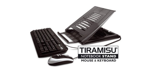 Hamlet XTMS100KM Tiramisù Notebook stand with keyboard and mouse Black