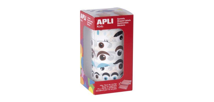 Gommette apli kids yeux formeset coloris assortis rouleau   1380 unites