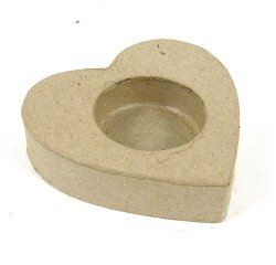 Porte bougie coeur 8,5x8,5x2cm - Kraft