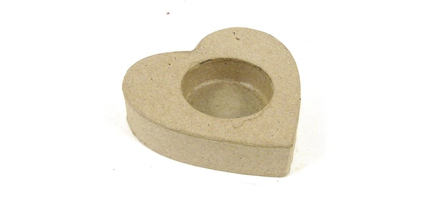 Porte bougie coeur 8,5x8,5x2cm - Kraft