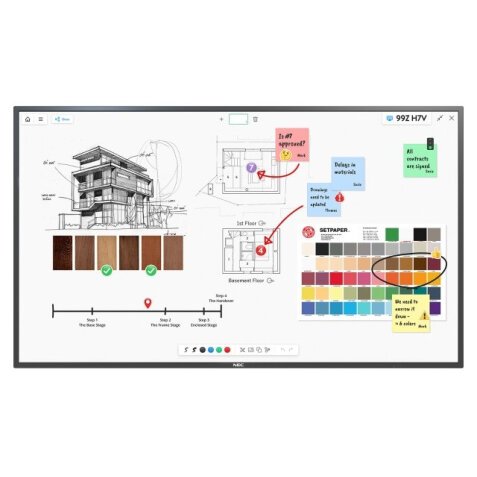 NEC MultiSync M651 IGB Écran plat interactif 165,1 cm (65") LCD 500 cd/m² 4K Ultra HD Noir Écran tactile 24/7