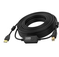 Vision TC 10MUSB+/BL/2 câble USB USB 2.0 10 m USB A USB B Noir