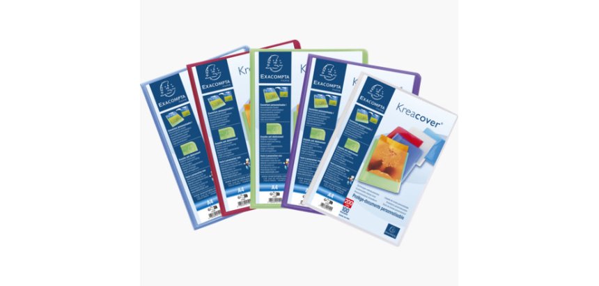 Protege-documents personnalisable exacompta     polypropylene semi-rigide     24x32cm 200 vues coloris