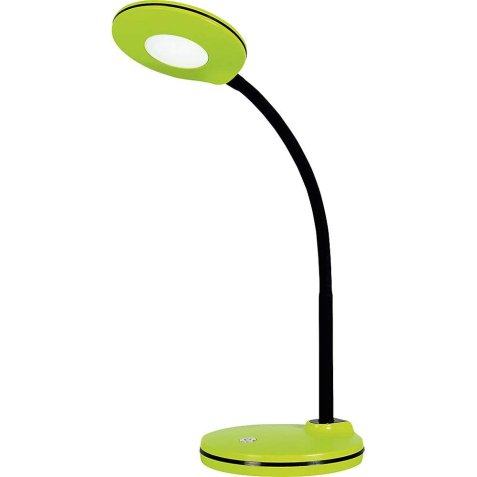 Lampe LED Splash Kiwi,avec variateur. Dim. Tête D10,5 cm, bras flexible H32 cm, socle D13 cm