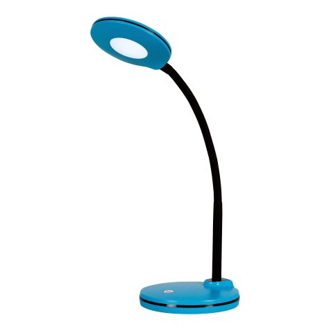 Lampe LED Splash Lagoon,avec variateur. Dim. Tête D10,5 cm, bras flexible H32 cm, socle D13 cm