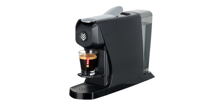 Machine à café à dosette professionnelle Malongo EOH, noir brillant