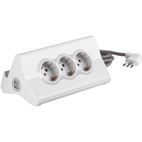 bticino S3713DBU power extension 2 m 3 AC outlet(s) Indoor White