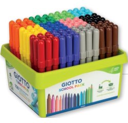 Giotto Turbo Maxi marcatore Nero, Blu, Marrone, Verde, Grigio, Azzurro, Arancione, Rosa, Rosso, Viola, Giallo 108 pz