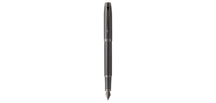 Stylo-plume  parker im monochrome noir pointe        moyenne encre bleu etui       cadeau