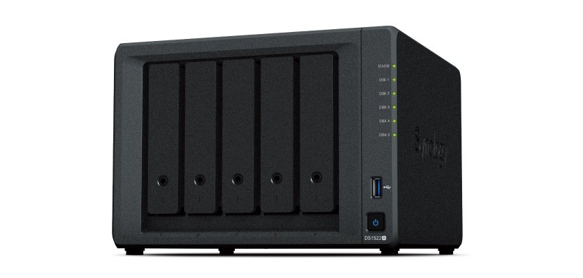 Synology DiskStation DS1522+ serveur de stockage NAS Tower SoC AMD Embedded série R R1600 8 Go DDR4 0 To DiskStation Manager Noir