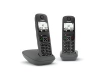 Gigaset AS490 Duo Analog/DECT telephone Caller ID Black
