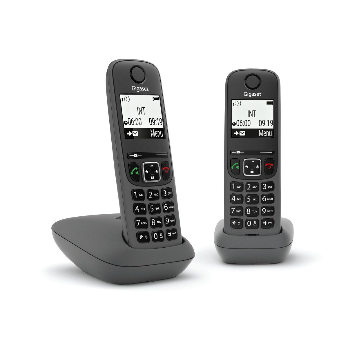 Gigaset AS490 Duo Analog/DECT telephone Caller ID Black