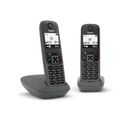 Gigaset AS490 Duo Analog/DECT telephone Caller ID Black