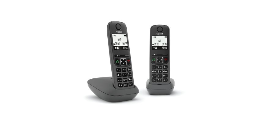 Gigaset AS490 Duo Analog/DECT telephone Caller ID Black
