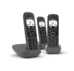 Gigaset AS490 Trio Analog/DECT telephone Caller ID Black