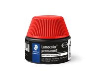 Recharge marqueur permanent staedtler lumocolor 488 48    pour marqueurs compacts 348   flacon 20ml coloris rouge