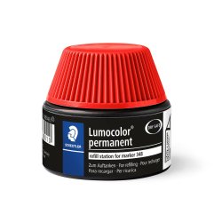 Recharge marqueur permanent staedtler lumocolor 488 48    pour marqueurs compacts 348   flacon 20ml coloris rouge