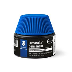 Recharge marqueur permanent staedtler lumocolor 488 48    pour marqueurs compacts 348   flacon 20ml coloris bleu