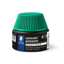 Recharge marqueur permanent staedtler lumocolor 488 48    pour marqueurs compacts 348   flacon 20ml coloris vert