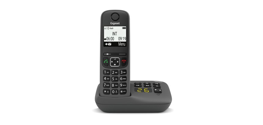 Gigaset AS490A Analog/DECT telephone Caller ID Black