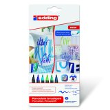 Feutre edding porcelaine e4200 céramique émaillée verre pointe pinceau fine flexible pochette 6 coloris froids