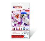 Feutre edding porcelaine e4200 céramique émaillée verre pointe pinceau fine flexible pochette 6 coloris chauds