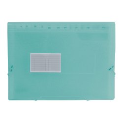 Trieur liderpapel polypropylène a4 210x297mm 700 microns 13 compartiments fermeture élastique translucide coloris vert