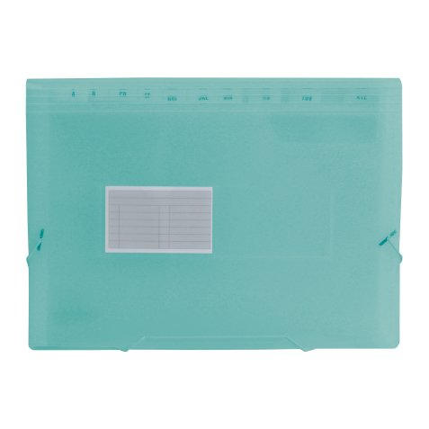 Trieur liderpapel polypropylène a4 210x297mm 700 microns 13 compartiments fermeture élastique translucide coloris vert