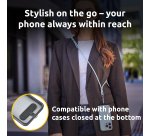 Intenso USB-C Charging Lanyard – Phone Necklace Cable, 60W Fast Charging, Adjustable Length, 1.65 m Nylon, USB-C to USB-C, green